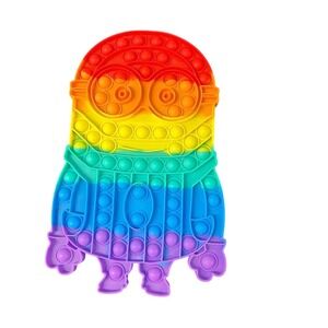 Minions Pop It Rainbow Colorful Large Fidget Toy Approx 8" x 11"